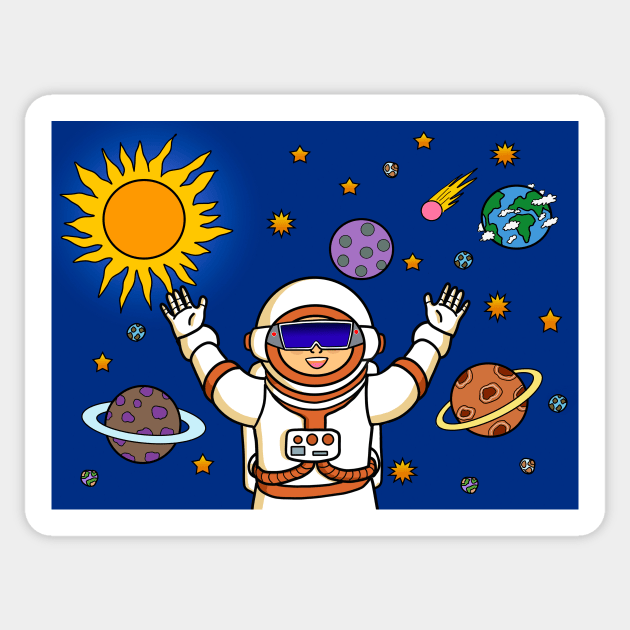 Metaverse Virtual Reality Astronaut Space Universe Sticker by Nalidsa